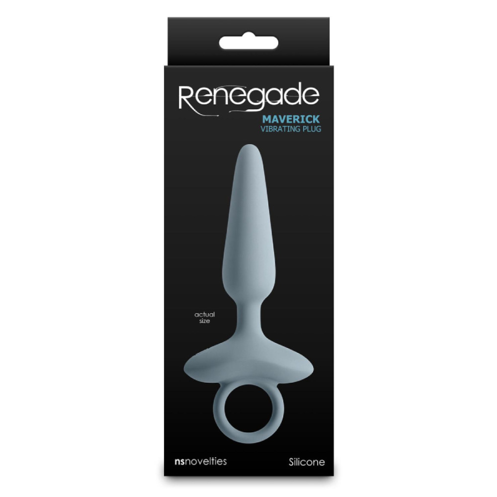 Анальный вибратор NS Novelties Renegade с кольцом, серый, 15 х 3.1 см фото №2 — секс игрушки: Украина, NO TABOO
