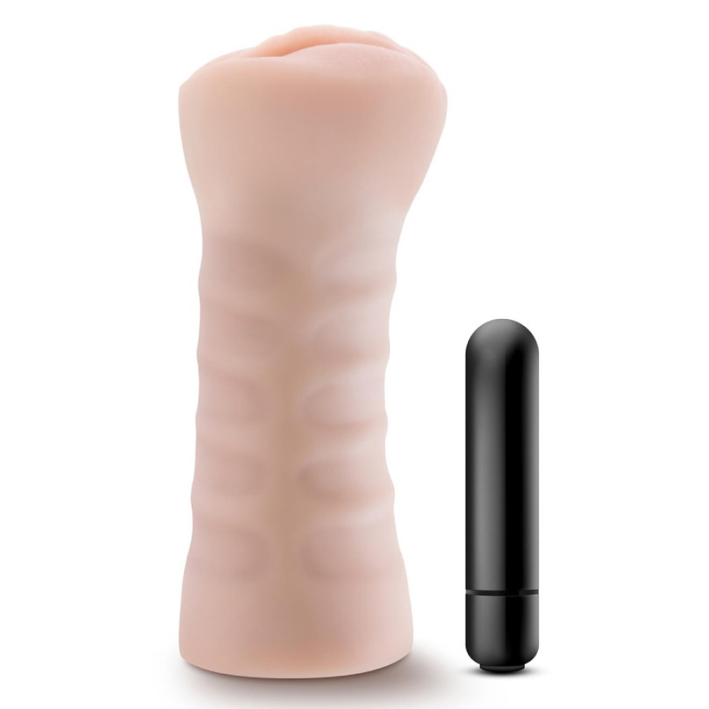 Мастурбатор-вагина Blush Enlust с виброком, бежевый, 13.3 х 5.7 см фото №4 — секс игрушки: Украина, NO TABOO