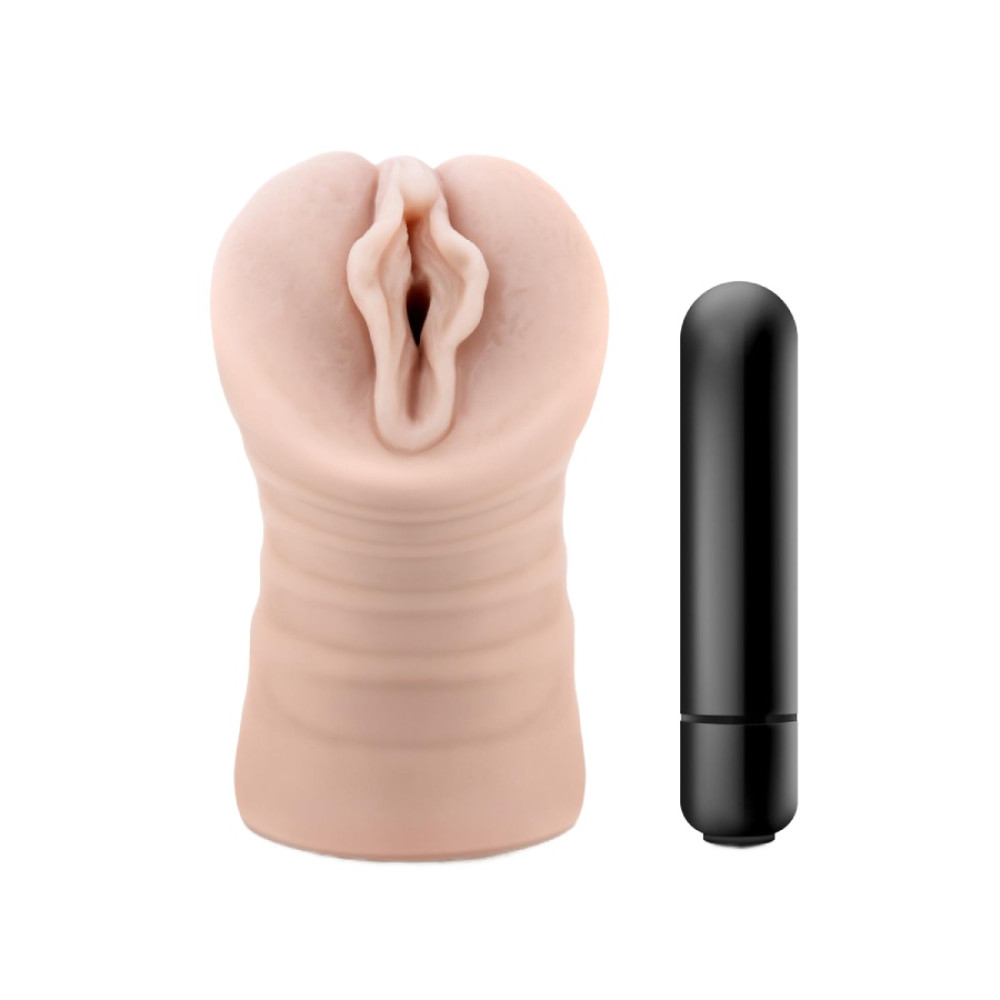 Мастурбатор-вагина Blush Enlust с виброком, бежевый, 13.3 х 5.7 см фото №0 — секс игрушки: Украина, NO TABOO