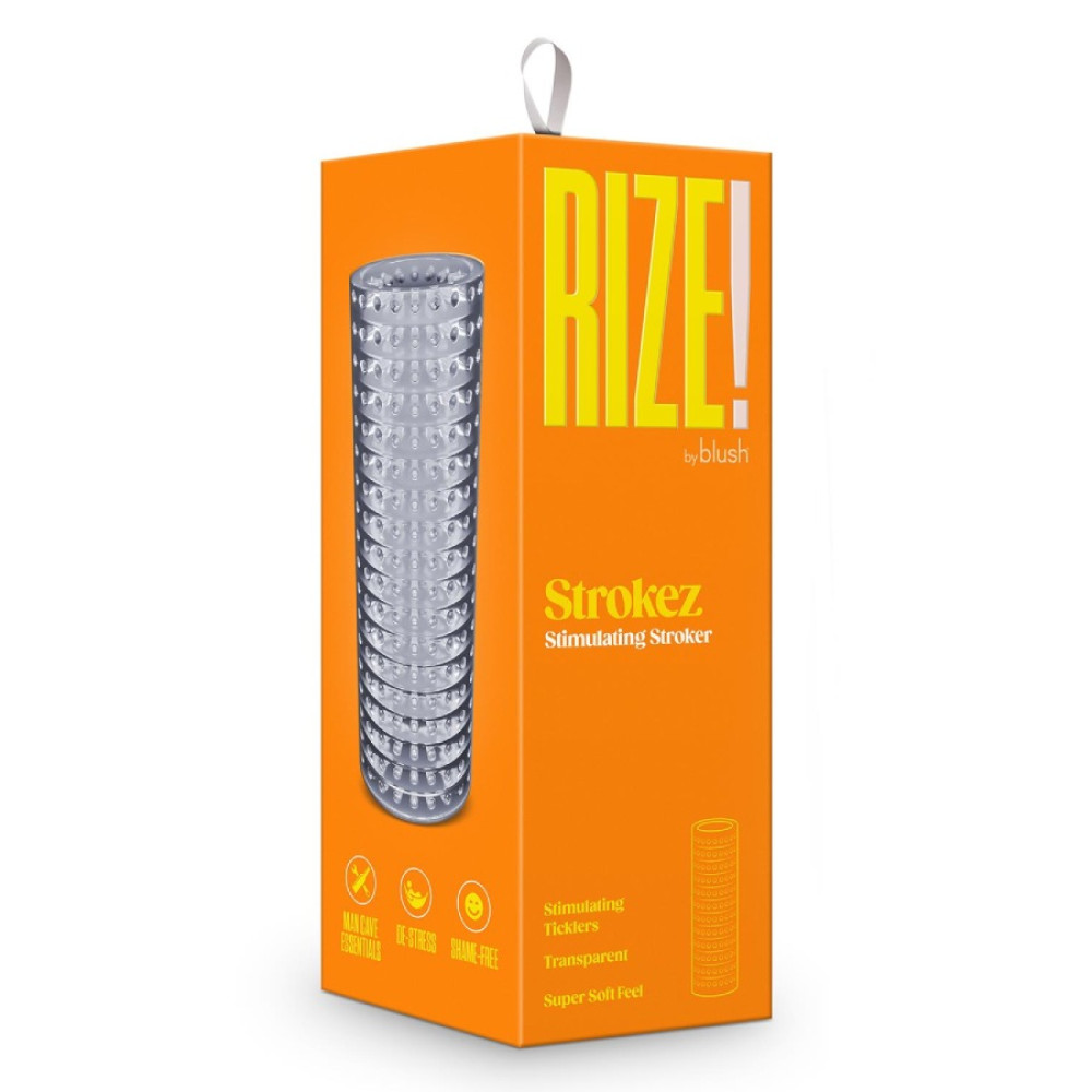 Мастурбатор Blush Rize ребристый, прозрачный, 13.9 х 3.8 см фото №2 — секс игрушки: Украина, NO TABOO