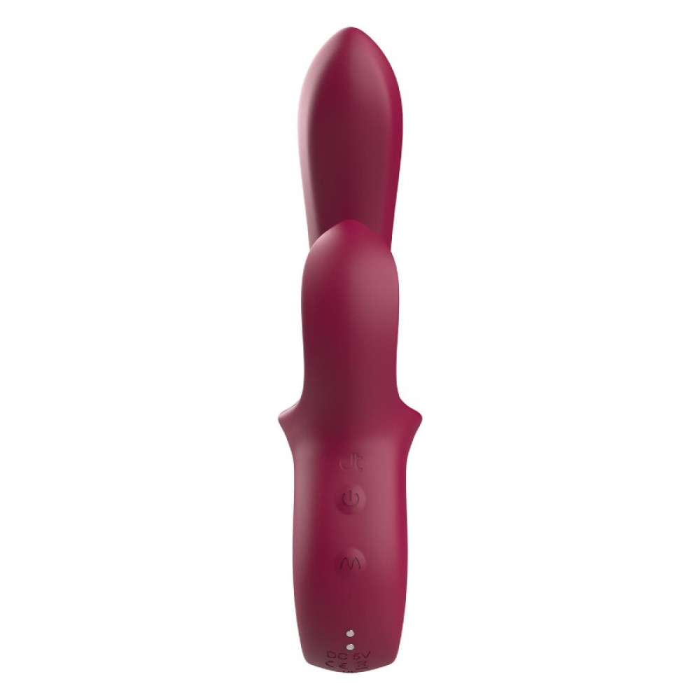 Вибратор-кролик Dreamtoys Glam с ручкой-крючком, бордовый, 22,7 х 4,2 см фото №5 — секс игрушки: Украина, NO TABOO