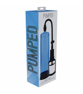 Вакуумная помпа механическая Pumped с пистолетом, голубая, 20 х 6.5 см - No Taboo