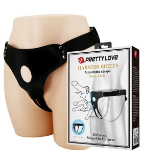 Трусики для страпона Pretty Love регулируемые, чёрные, 80-118 см - No Taboo