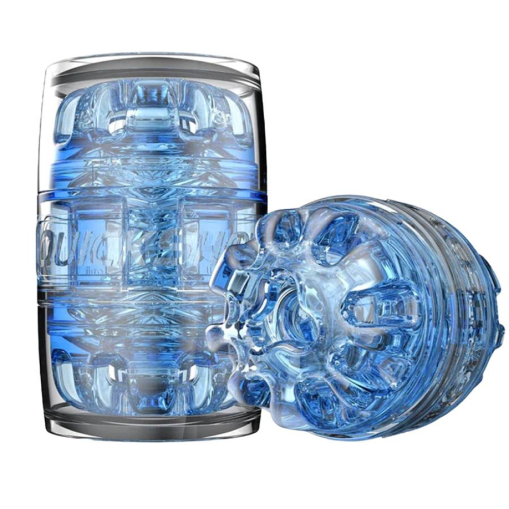 Мастурбатор двусторонний Fleshlight Quickshot Turbo кибер-кожа, голубой, 11.2 х 6.5 см фото №0 — секс игрушки: Украина, NO TABOO