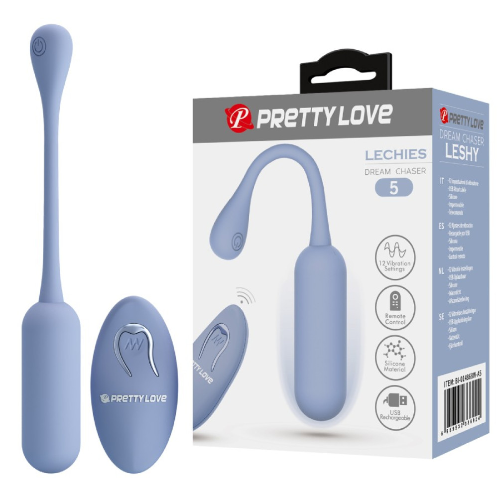 Виброяйцо Pretty Love Lechies с пультом, голубое, 18.6 х 2.8 см фото №0 — секс игрушки: Украина, NO TABOO