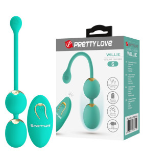 Вагинальные виброшарики Pretty Love Willie с пультом, зеленые, 20.5 х 3.4 см - No Taboo