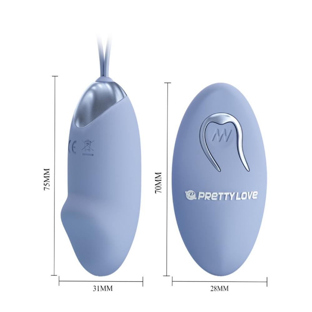 Виброяйцо Pretty Love Julia с пультом, голубое, 7.5 х 3.1 см фото №5 — секс игрушки: Украина, NO TABOO