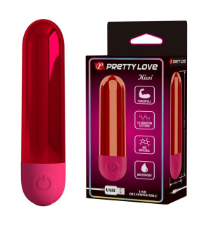 Вибропуля Pretty Love Kiwi красная, 8 х 1.8 см - No Taboo