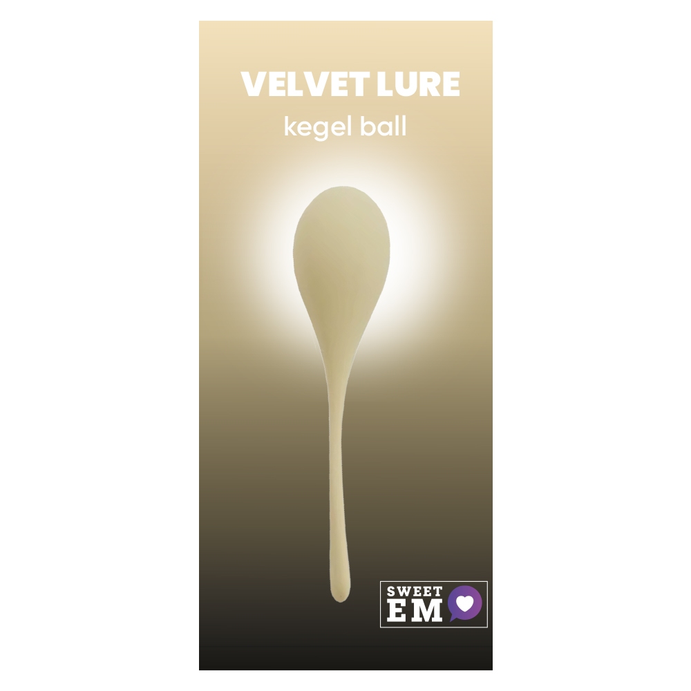 Тренажер Кегеля Sweet Em Kegel Ball с хвостиком, бежевый, 50 г, 14 х 3.3 см фото №0 — секс игрушки: Украина, NO TABOO
