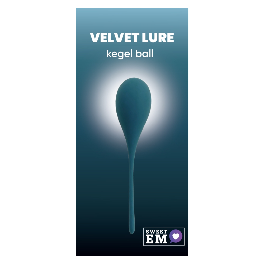 Тренажер Кегеля Sweet Em Kegel Ball с хвостиком, синий, 70 г, 14 х 3.3 см фото №0 — секс игрушки: Украина, NO TABOO