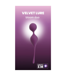 Вагинальные шарики Sweet Em Bloom Duo на мягком соединении, фиолетовые, 17 х 3.3 см - No Taboo