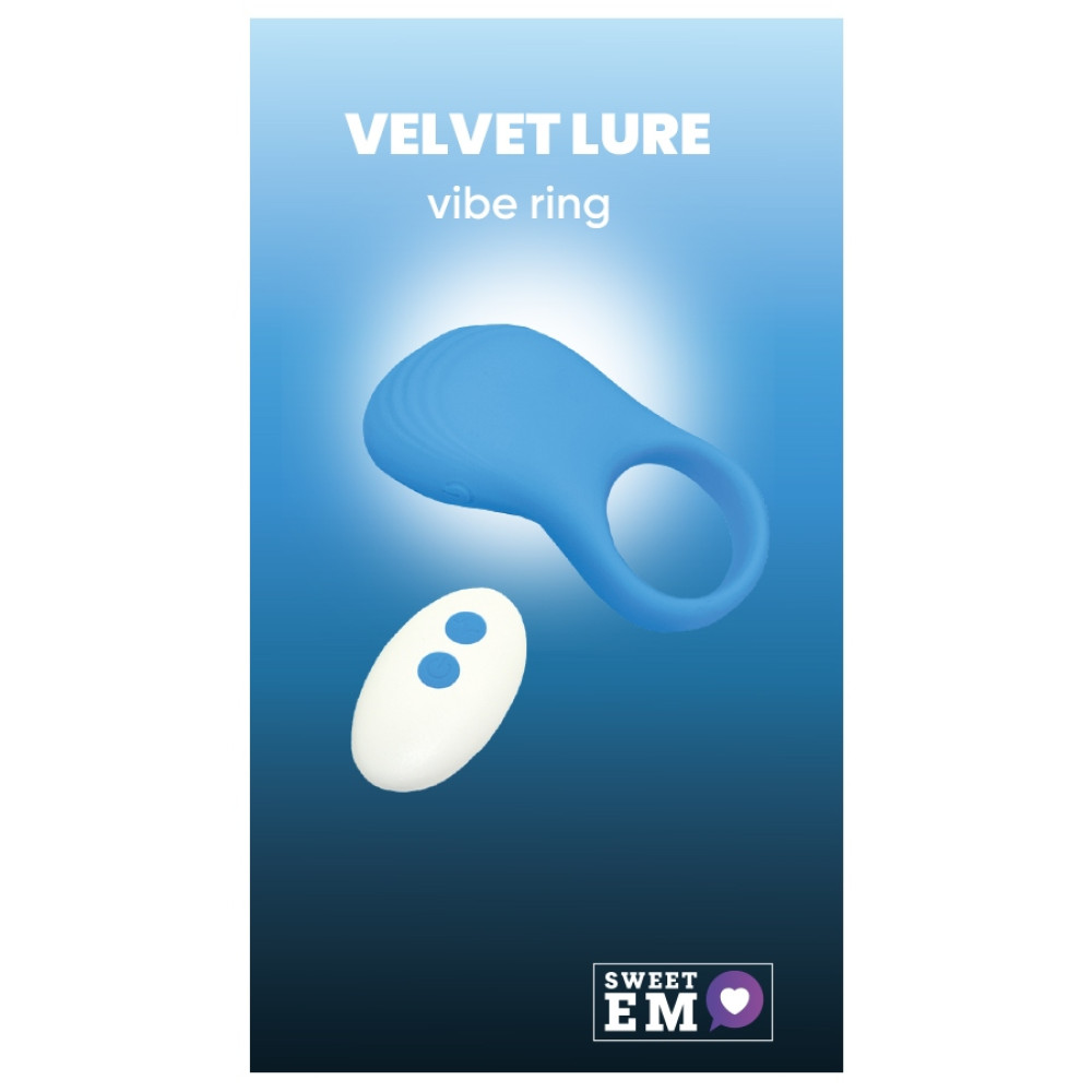 Эрекционное виброкольцо Sweet Em Vibe Ring с пультом, синее, 8.5 х 4.5 см фото №0 — секс игрушки: Украина, NO TABOO