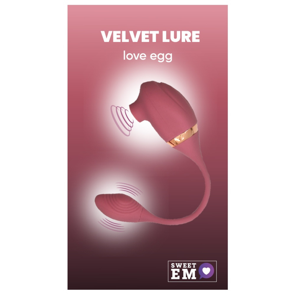 Вибратор для точки G Sweet Em Love Egg с вакуумной стимуляцией клитора, розовый, 24.5 х 4.2 см фото №0 — секс игрушки: Украина, NO TABOO