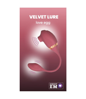 Вибратор для точки G Sweet Em Love Egg с вакуумной стимуляцией клитора, розовый, 24.5 х 4.2 см - No Taboo