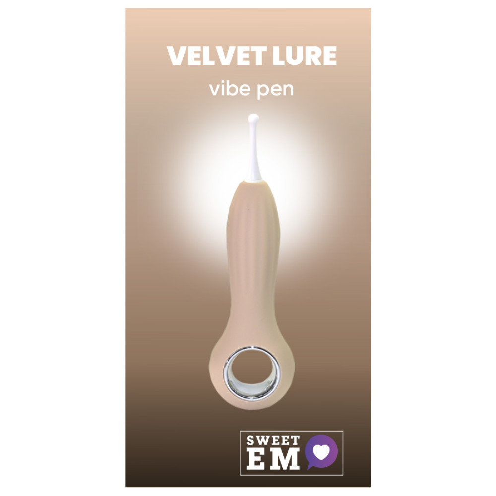 Вибратор для клитора Sweet Em Vibe Pen с тремя насадками, бежевый, 14.5 х 4.2 см фото №0 — секс игрушки: Украина, NO TABOO