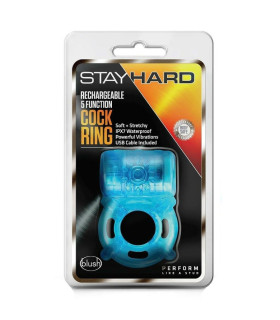 Эрекционное виброкольцо Blush Stay Hard, эластичное, голубое, 5.7 х 3.8 см - No Taboo