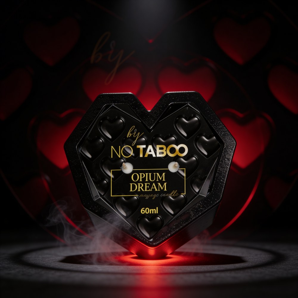 Массажная свеча в форме сердца, 60 мл, NO TABOO Opium Dream цветы + специи + ладан, фото №5 — секс шоп Украина, NO TABOO