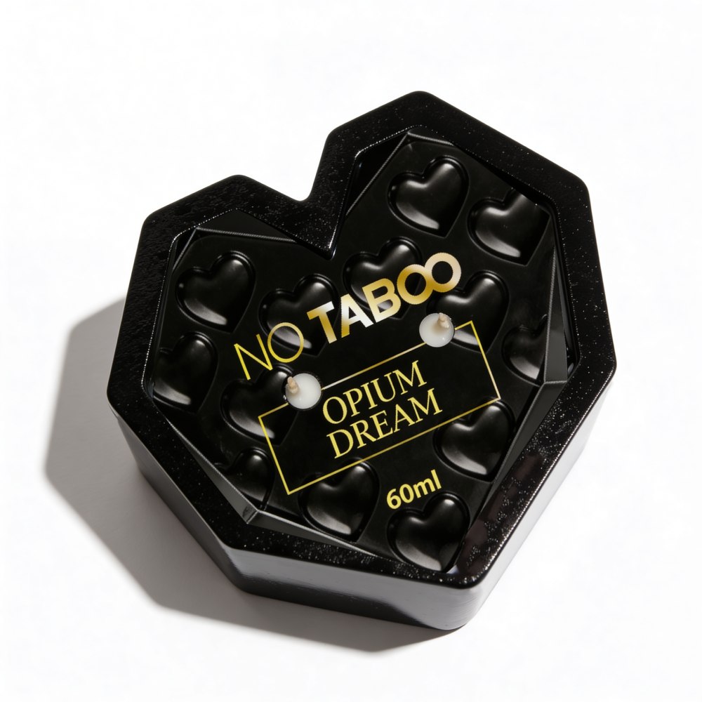 Массажная свеча в форме сердца, 60 мл, NO TABOO Opium Dream цветы + специи + ладан, фото №13 — секс шоп Украина, NO TABOO