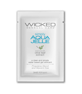 Сашет лубрикант Wicked Aqua Jelle на водной основе, 3 мл - No Taboo