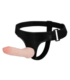 Страпон на трусиках BAILE Ultra Cyberskin Penis рельефный, бежевый, 16 × 3,3 см - No Taboo