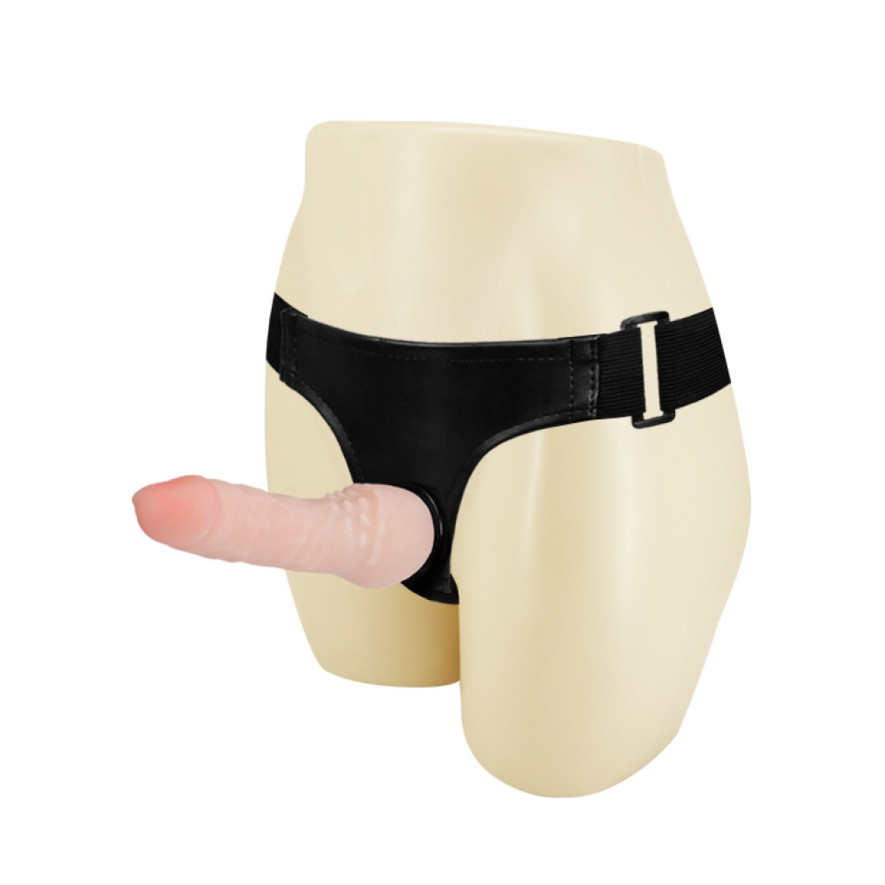 Страпон на трусиках BAILE Ultra Cyberskin Penis рельефный, бежевый, 16 × 3,3 см фото №3 — секс игрушки: Украина, NO TABOO