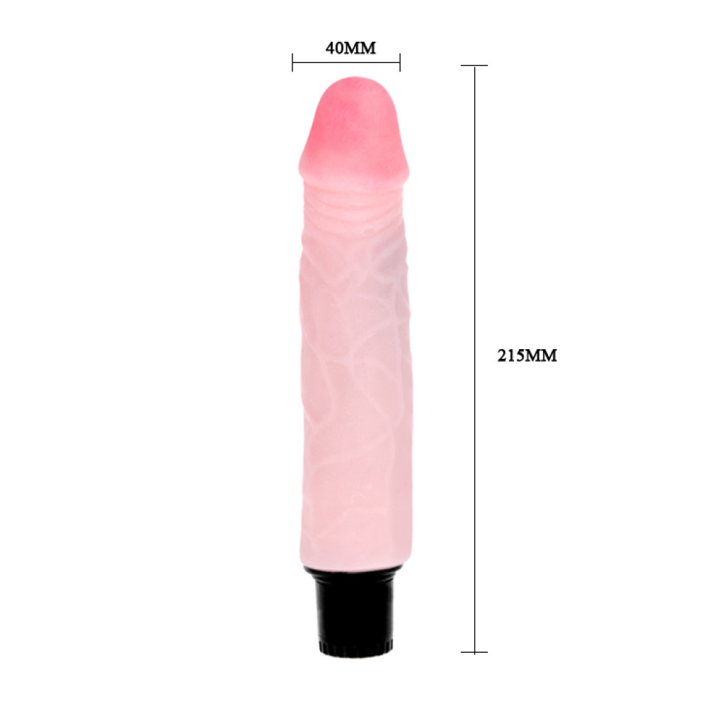 Вибратор из киберкожи BAILE Realistic Cock, многоскоростной, бежевый, 21,5 × 4 см фото №7 — секс игрушки: Украина, NO TABOO