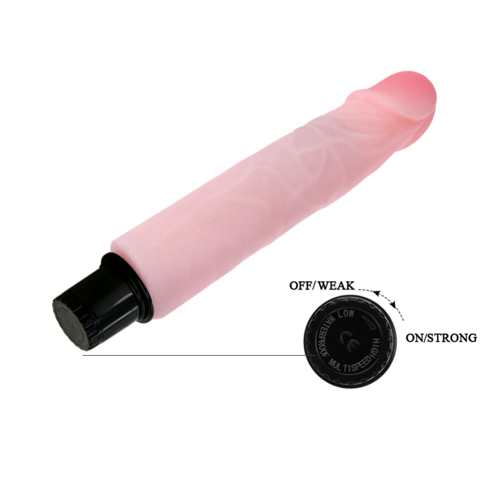 Вибратор из киберкожи BAILE Realistic Cock, многоскоростной, бежевый, 21,5 × 4 см фото №8 — секс игрушки: Украина, NO TABOO
