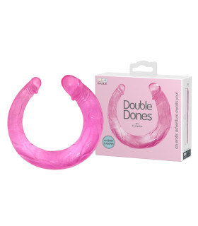 Фаллоимитатор двусторонний BAILE Double Dones реалистичный, розовый 42 х 2.5-3.5 см - No Taboo