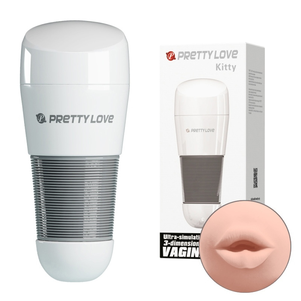 Мастурбатор-рот Pretty Love Kitty в колбе, белый, 20.5 х 8.4 см фото №0 — секс игрушки: Украина, NO TABOO