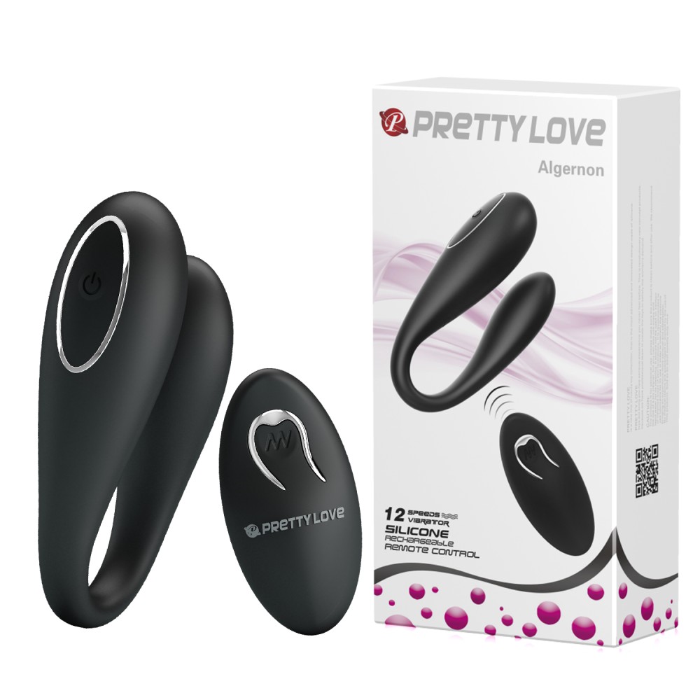 Вибратор для пар Pretty Love Algernon с пультом, черный, 9.5 х 3.1 см фото №0 — секс игрушки: Украина, NO TABOO