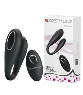 Вибратор для пар Pretty Love Algernon с пультом, черный, 9.5 х 3.1 см - No Taboo