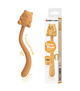 Минивибратор Pretty Love Cute Bear гибкий, жёлтый, 13,3 х 2.4 см - No Taboo