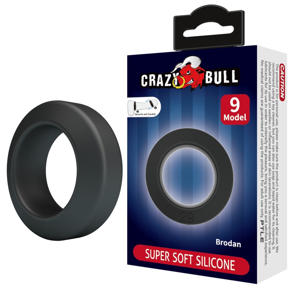 Эрекционное кольцо Crazy Bull Brodan силиконовое, чёрное, 5.5 х 3.8 см фото №0 — секс игрушки: Украина, NO TABOO