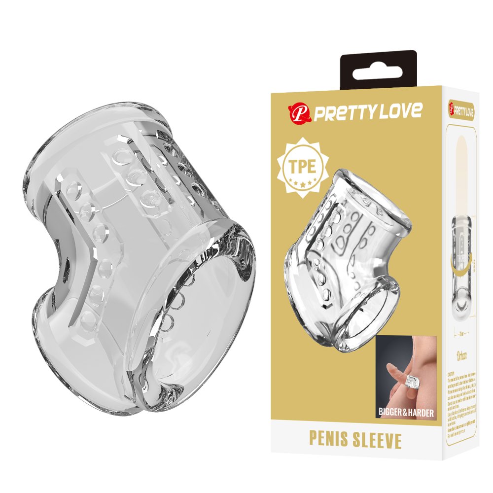 Насадка на пенис и мошонку Pretty Love, стимулирующая, прозрачная, 7,2 × 4,7 см фото №0 — секс игрушки: Украина, NO TABOO
