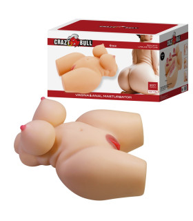 Мастурбатор-торс CRAZY BULL Grace вагіна, анус, груди, бежевий, 37.5 х 24 см - No Taboo