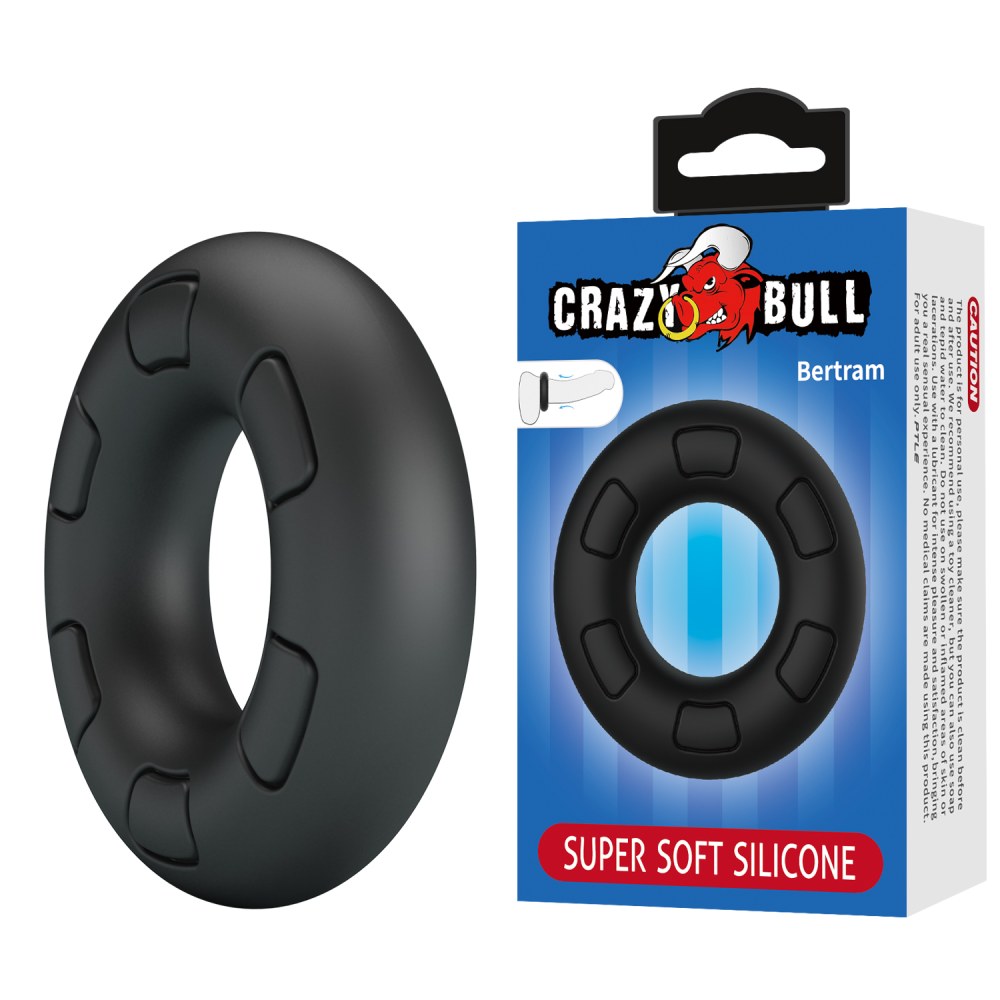 Эрекционное кольцо Crazy Bull Bertram силиконовое, чёрное, 6.6 х 1.8 см фото №0 — секс игрушки: Украина, NO TABOO