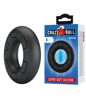 Эрекционное кольцо Crazy Bull Bertram силиконовое, чёрное, 6.6 х 1.8 см - No Taboo