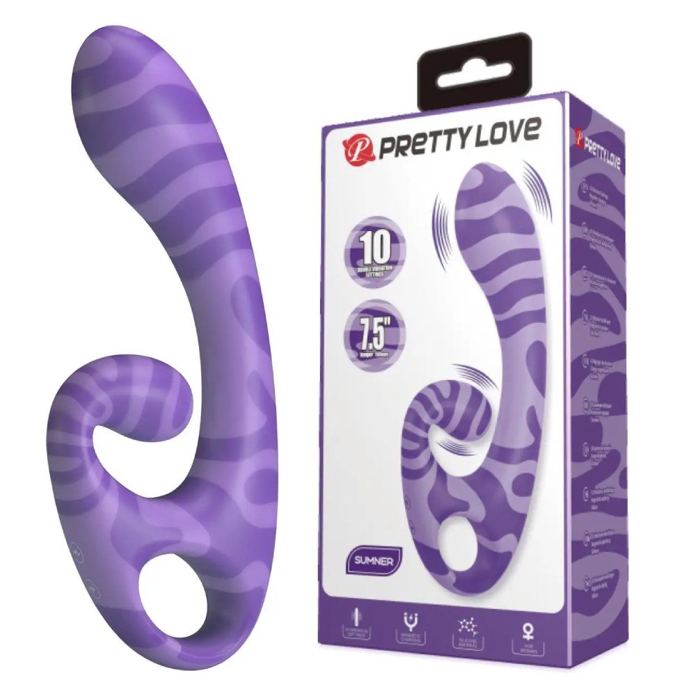 Вибратор-кролик Pretty Love Sumner Sexual Fantasy силиконовый, фиолетовый, 19 х 3.7 см фото №0 — секс игрушки: Украина, NO TABOO