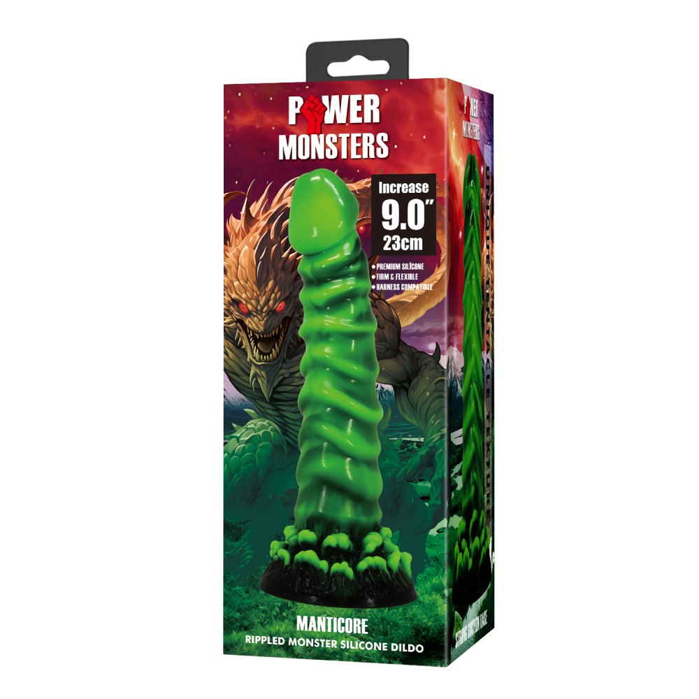 Фаллоимитатор фантастический Power Monsters Manticore на присоске, зелёный, 23 х 4.5 см фото №9 — секс игрушки: Украина, NO TABOO