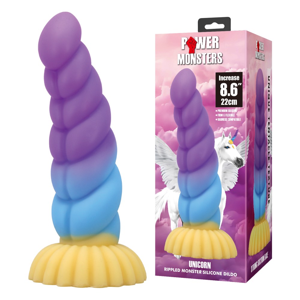 Фаллоимитатор-гигант фантастический Power Monsters Unicorn на присоске, разноцветный, 22 х 5.8 см фото №0 — секс игрушки: Украина, NO TABOO