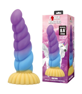 Фаллоимитатор-гигант фантастический Power Monsters Unicorn на присоске, разноцветный, 22 х 5.8 см - No Taboo