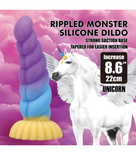 Фаллоимитатор-гигант фантастический Power Monsters Unicorn на присоске, разноцветный, 22 х 5.8 см - No Taboo