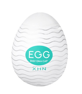 Мастурбатор яйце з рельєфом XHN WAVE Egg Easy Ona-Cap, білий, 6.8 х 5.2 см - No Taboo