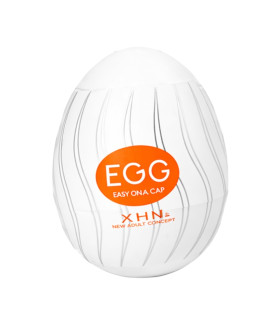 Мастурбатор яйце з рельєфом XHN TWISTER Egg Easy Ona-Cap, білий, 6.8 х 5.2 см - No Taboo