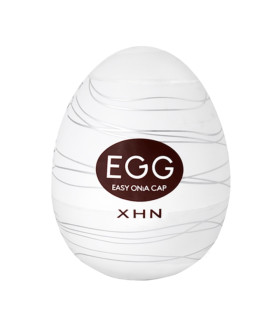 Мастурбатор яйце з рельєфом XHN THREAD Egg Easy Ona-Cap, білий, 6.8 х 5.2 см - No Taboo