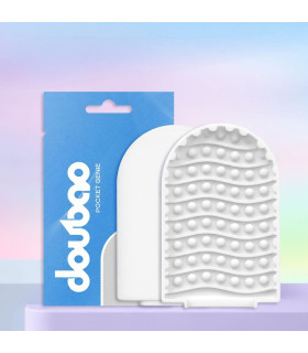 Міні мастурбатор DOU BAO WAVES Pocket Genius з рельєфом хвиль, білий, 8.2 х 5.2 см - No Taboo