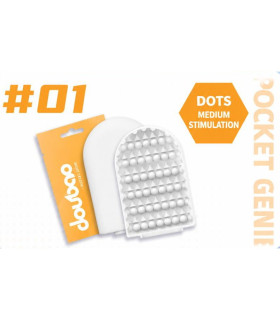 Міні мастурбатор DOU BAO DOTS Pocket Genius з рельєфом крапок, білий, 8.2 х 5.2 см - No Taboo