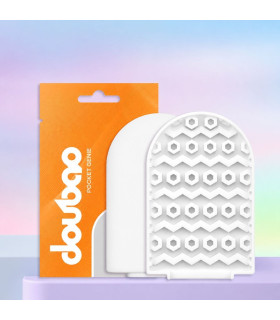 Міні мастурбатор DOU BAO HONEYCOMB Pocket Genius з рельєфом стільника, білий, 8.2 х 5.2 см - No Taboo