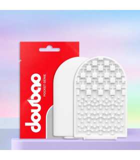 Міні мастурбатор DOU BAO ICE CUBE Pocket Genius з рельєфом кубиків, білий, 8.2 х 5.2 см - No Taboo