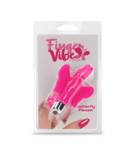 Вибратор на палец Toy Joy Butterfly Pleaser в виде бабочки, розовый, 11 х 7 см - No Taboo